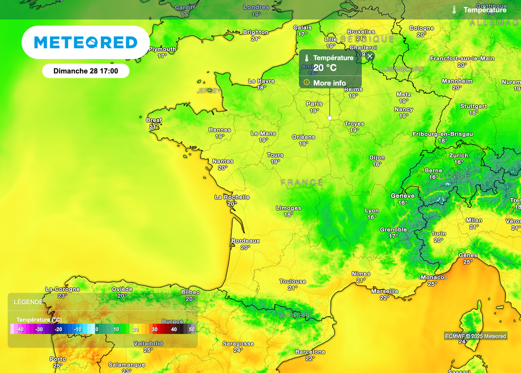Températures nettement plus douces ce week-end.