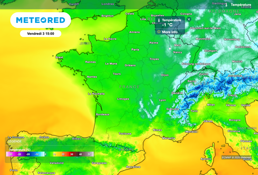 Températures froides vendredi après-midi.