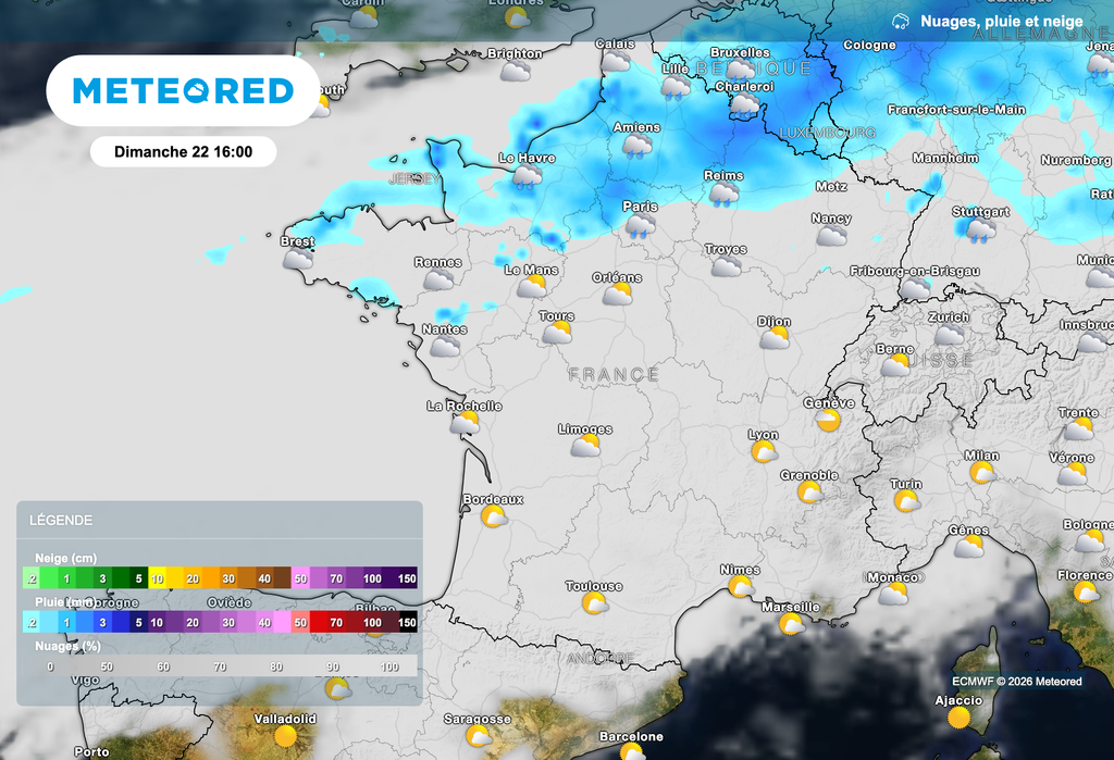 Soleil dans le sud ce dimanche.