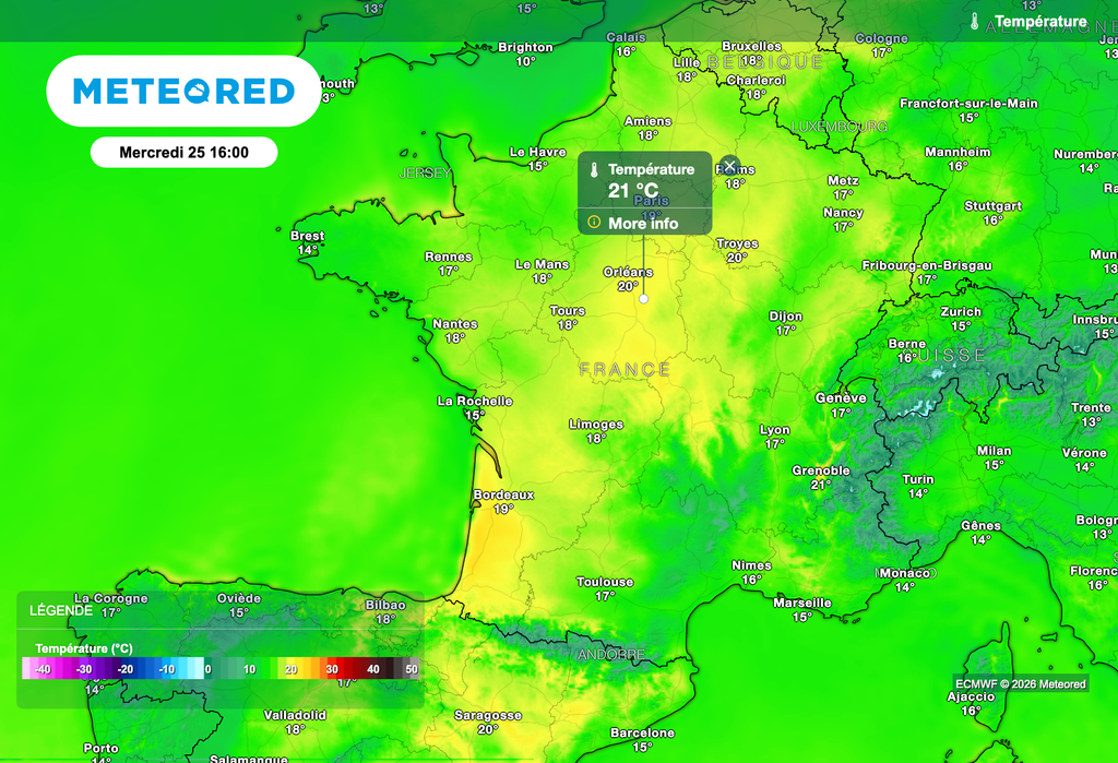 Plus de 20 degrés mercredi prochain sur le nord de la France ! Plus de 20 degrés mercredi prochain sur le nord de la France !