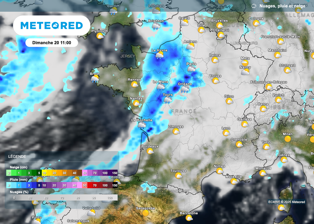 Un dimanche pluvieux dans le Nord-Ouest de la France. Un dimanche pluvieux dans le Nord-Ouest de la France.