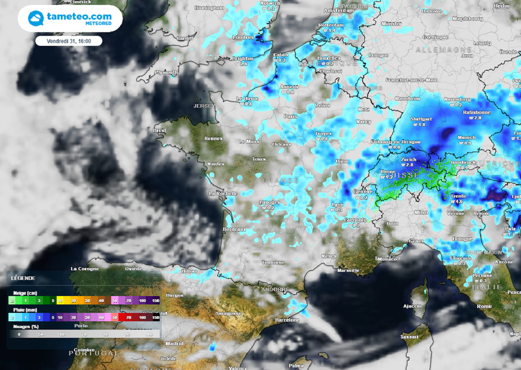 A l'image de mai et plus largement du printemps, cette journée de vendredi 31 mai est instable avec de fréquentes averses sur les 2/3 du pays...