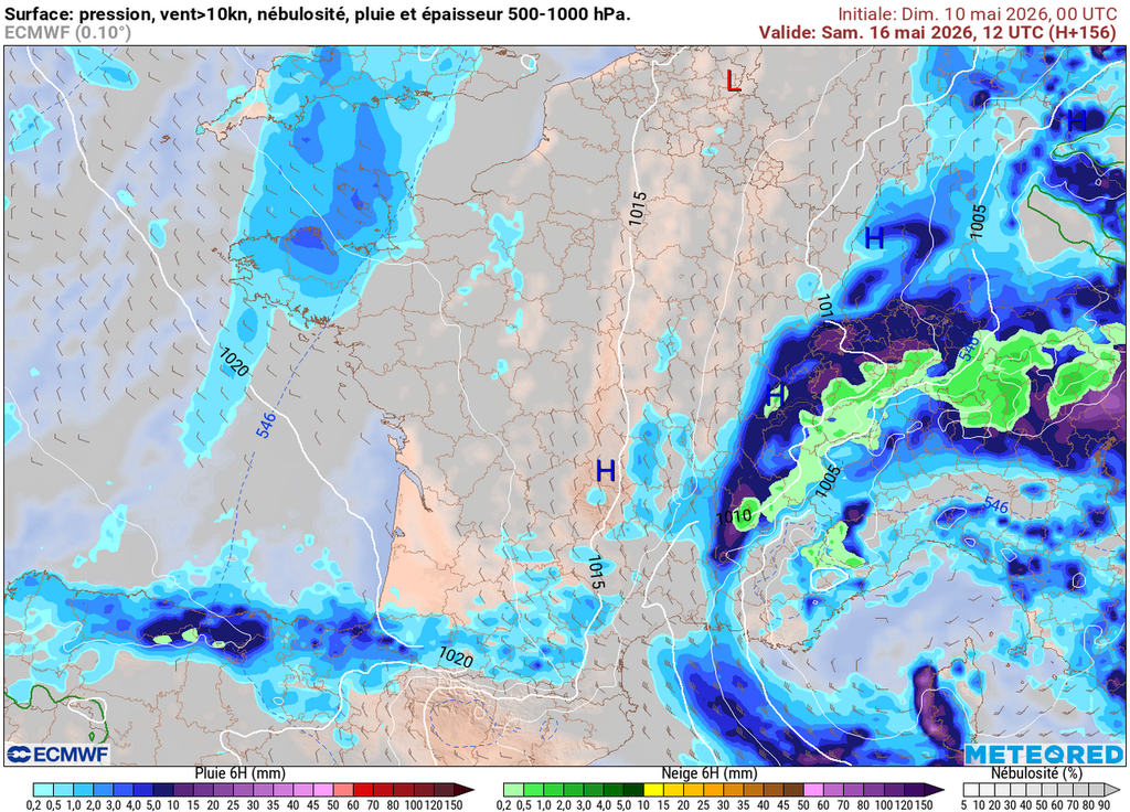 Nébulosité et pluies samedi Samedi sera peut-être la journée la moins pluvieuse du week-end, sauf en Bretagne, sur les Pyrénées, et du Jura à Rhône-Alpes et à la Corse.