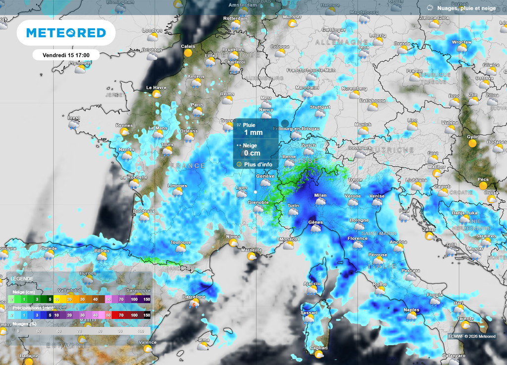 Nuages pluies et neige vendredi Vendredi 15 mai, une légère amélioration pourrait concerner le quart Nord-Ouest, où les averses seront moins fortes et moins nombreuses.