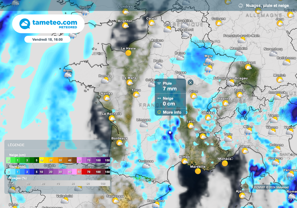 Conditions météo prévues ce vendredi 18 octobre 2024. Conditions météo prévues ce vendredi 18 octobre 2024.