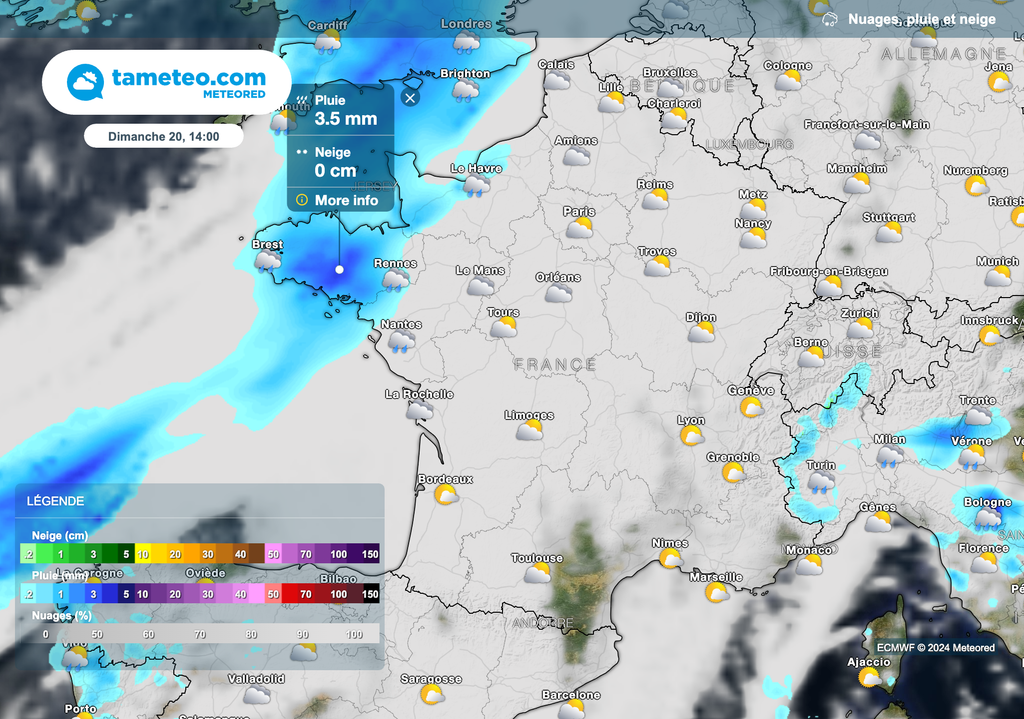 Météo plus ensoleillée dimanche. Météo plus ensoleillée dimanche.