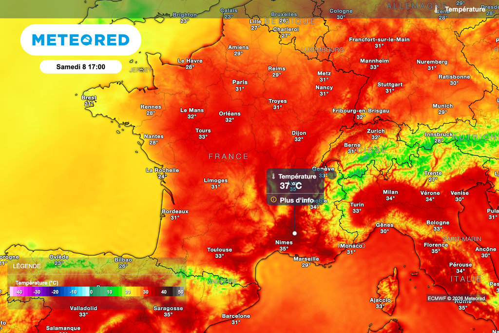 Plus de 35 degrés samedi après-midi dans le sud-est de la France ! Plus de 35 degrés samedi après-midi dans le sud-est de la France !