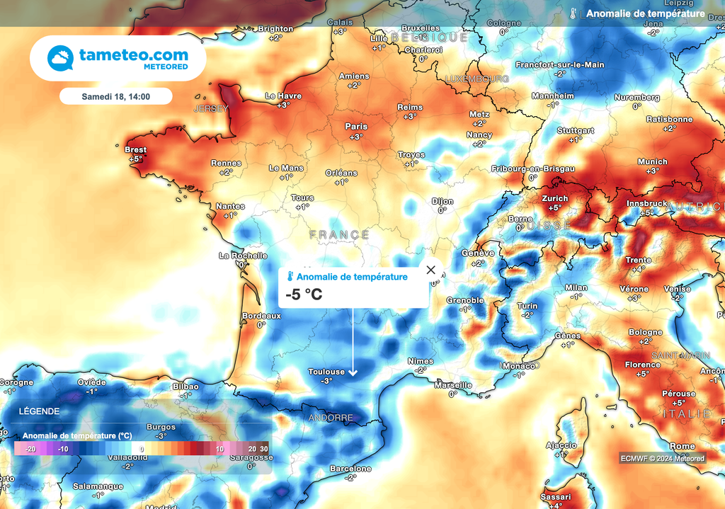 Températures sous les normales saisonnières samedi après-midi ! Températures sous les normales saisonnières samedi après-midi !