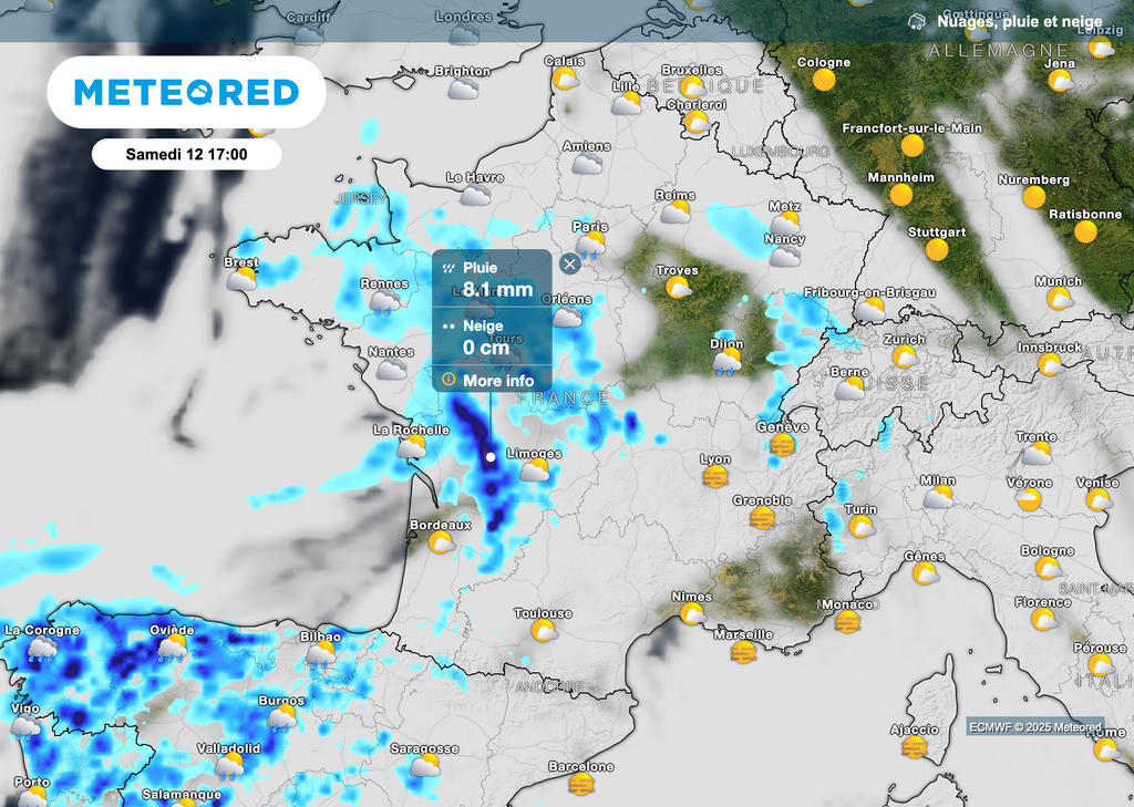 Dégradation orageuse attendue samedi dans le sud-ouest de la France.