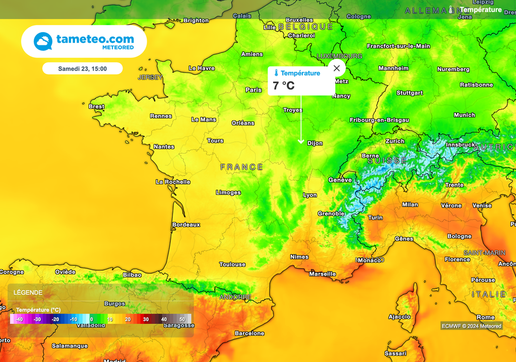 Pas plus de 10 degrés l'après-midi sur le nord-est du pays samedi après-midi !
