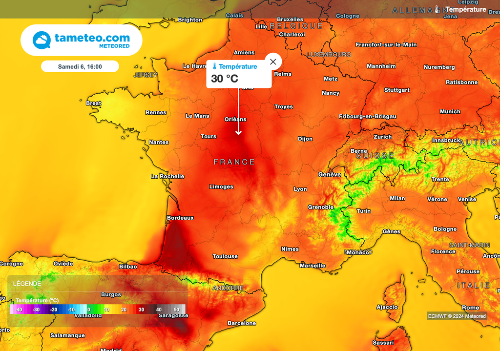 30°C attendus samedi après-midi en région Centre-Val de Loire !