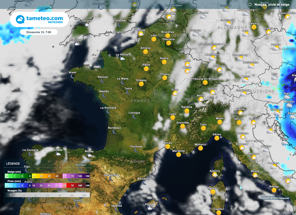 Dimanche matin, bien ensoleillé dans l'ensemble.