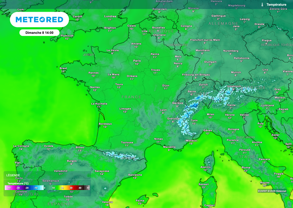 Une douceur bien présente sur l'hexagone.