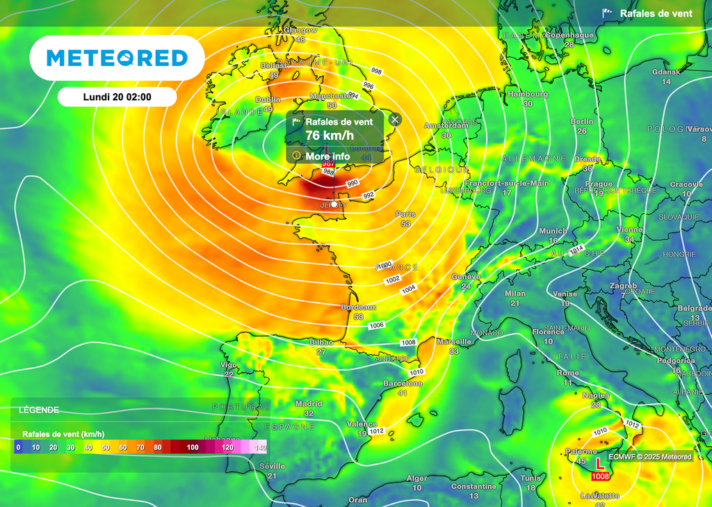 Vent sensible dans la nuit de dimanche à lundi !