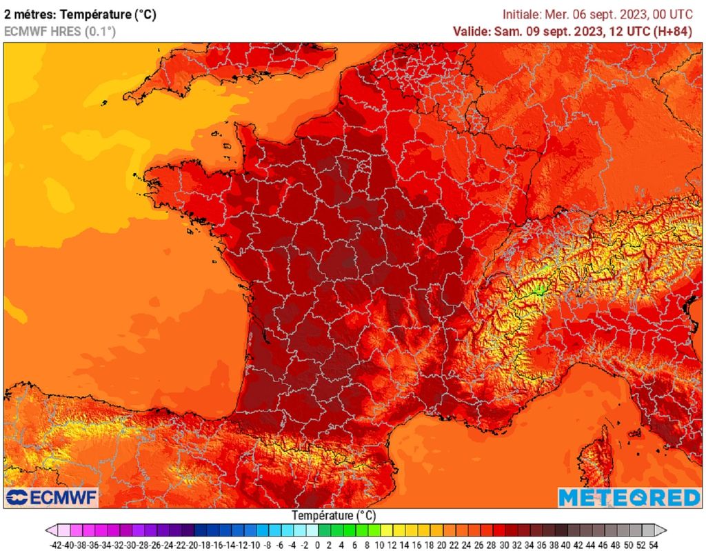 Avec de 34 à 38°C dans la plupart des régions, ce samedi s'annonce historique et entrera dans les annales de la météo !
