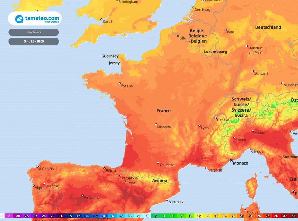 dimanche températures
