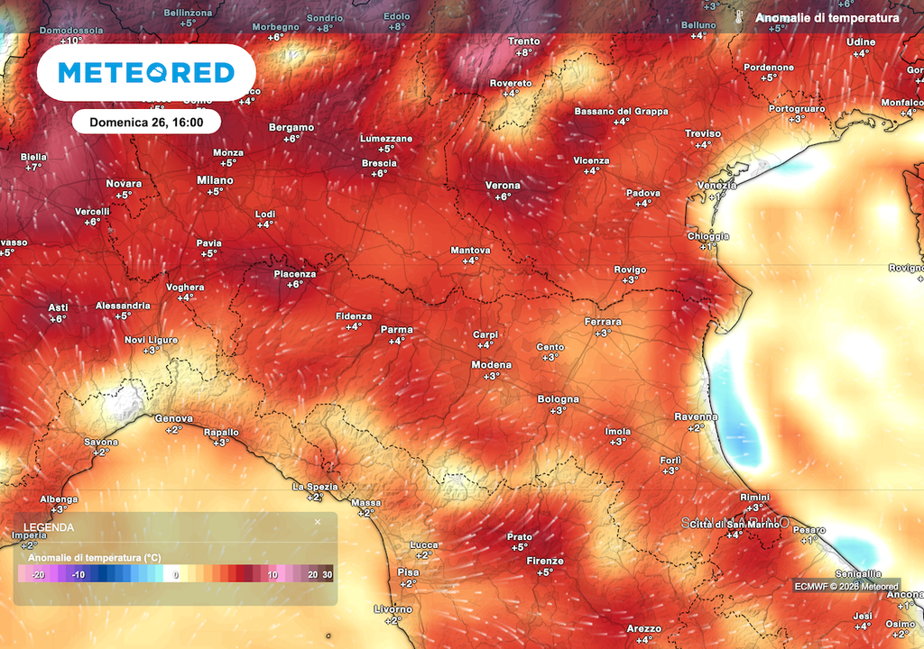 Le temperature dei prossimi giorni saranno di 3-5°C sopra le medie stagionali, più tipiche di metà-fine maggio che aprile.