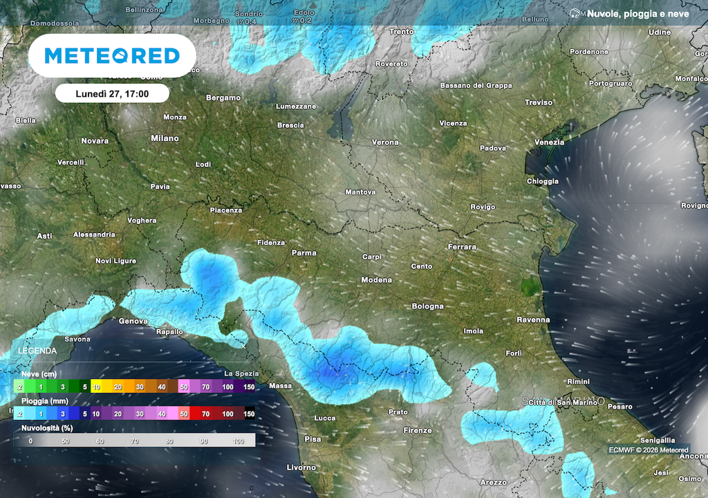 Non a caso esiste il noto proverbio Aprile ogni giorno un barile: lunedì 27 infatti tornano i temporali lunego l'Appennino, mercoledì 29 probabile netto peggioramento con piogge e temporali anche organizzati e intensi.