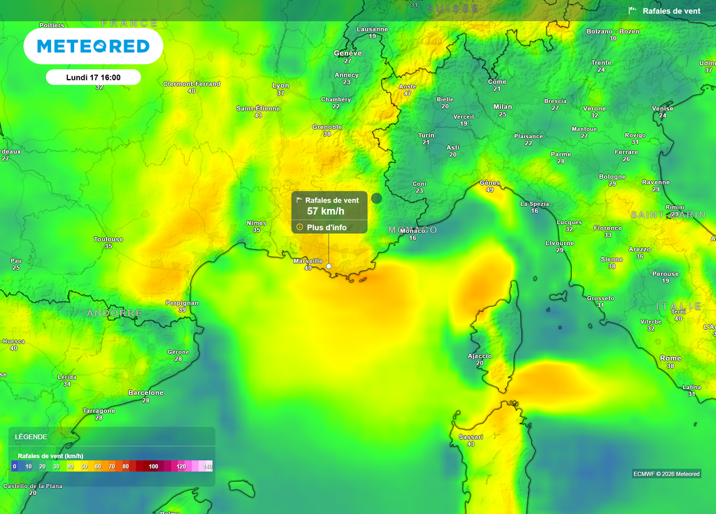 Le retour du mistral et de la tramontane rendra malheureusement les conditions très favorables à de nouveaux départs de feu dans le Sud-Est ce lundi.
