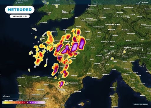M&eacute;t&eacute;o en France : de nouveaux orages avec gr&ecirc;le et vents violents font craindre des d&eacute;g&acirc;ts mercredi et jeudi