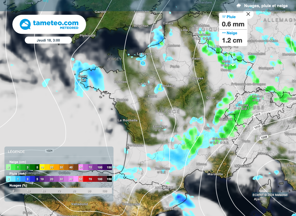 La Lorraine est la plus exposée au risque de chutes de neige matinales. La Lorraine est la plus exposée au risque de chutes de neige matinales.