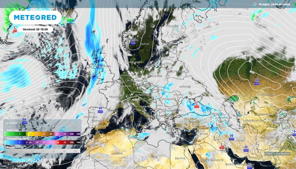 Anticyclone vendredi Scandinavie Vendredi, l'anticyclone migrera en direction de la Scandinavie, peut-être les prémices d'un week-end beaucoup plus frais sur la France.