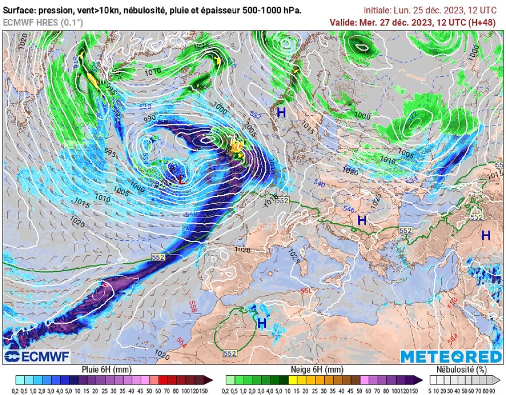 L'agitation prévue ce mercredi est liée au passage d'une dépression au large immédiat de l'Irlande.