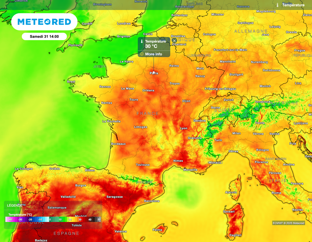 Une chaleur parfois lourde pour la journée de samedi, ce avant les orages.