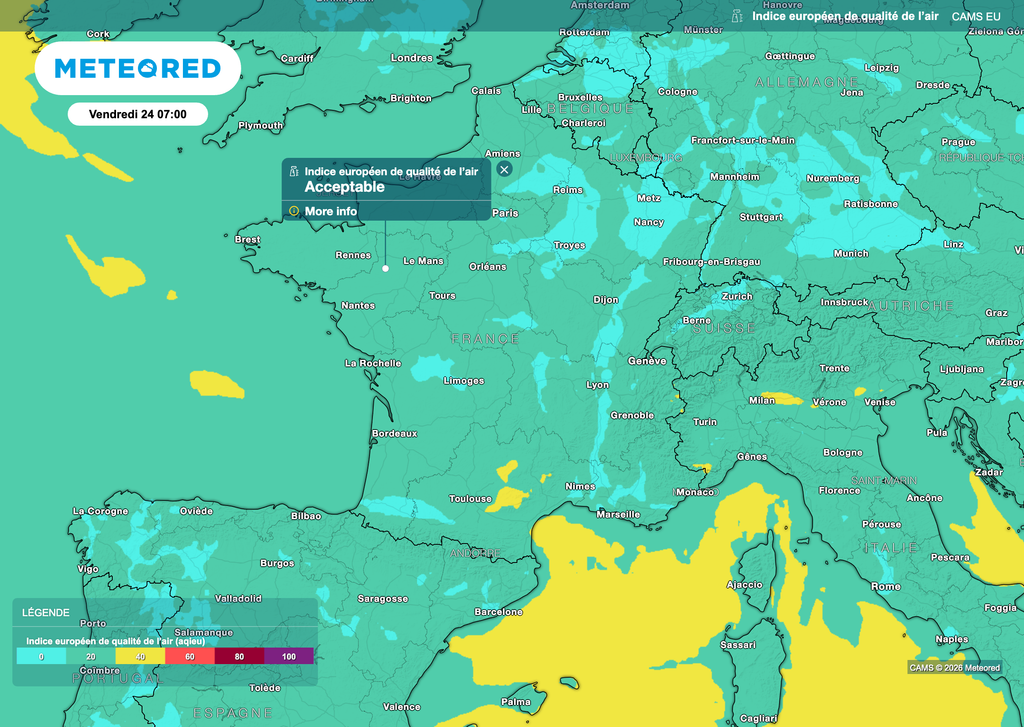 En matinée, l'air est plutôt de bonne qualité voire acceptable.