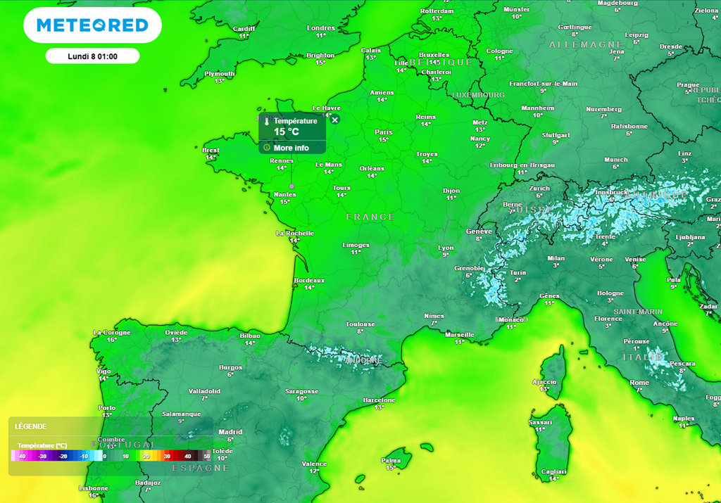Dans la nuit de dimanche à lundi, les thermomètres afficheront souvent entre 10 et 15°C !