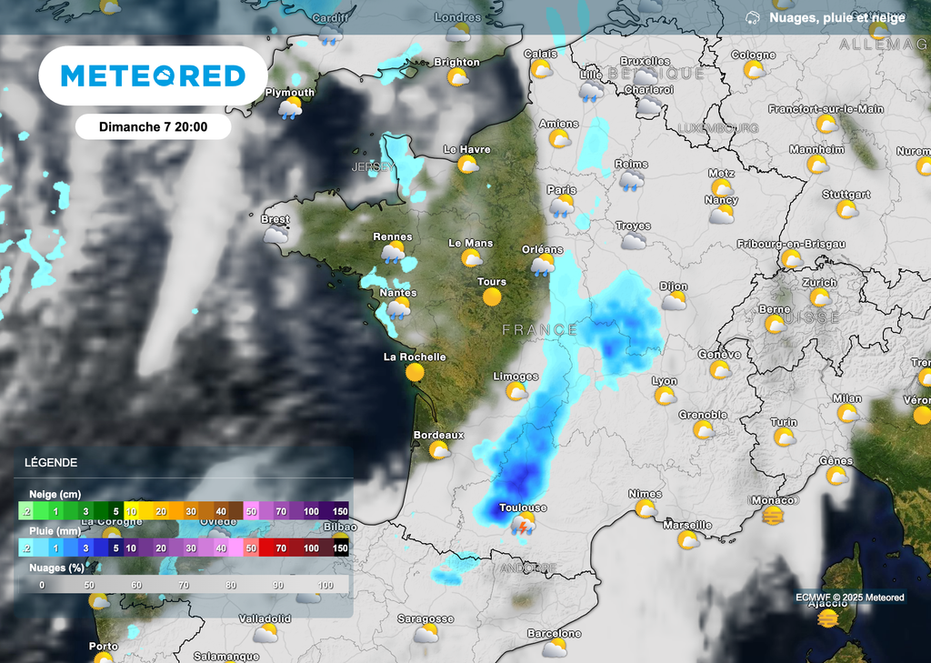Arrivée d'une dégradation dimanche par l'ouest de la France.