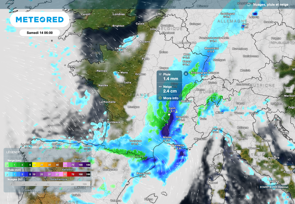 C'est samedi que des giboulées voire des chutes de neige sont prévues jusqu'à basse altitude.