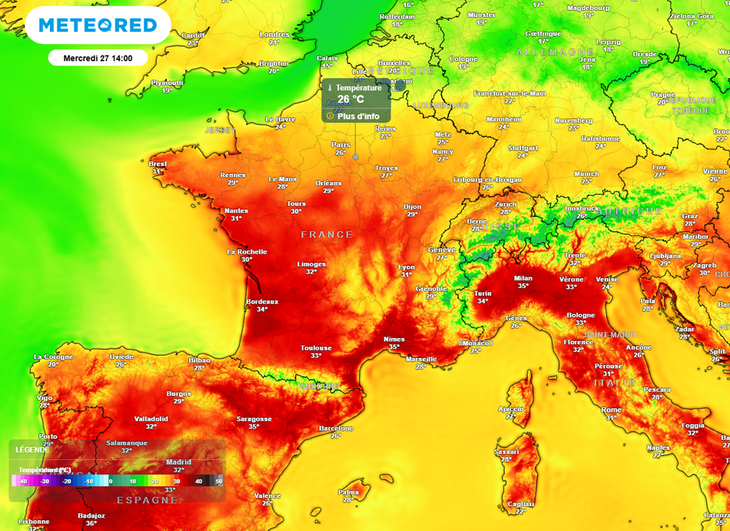 C'est à partir de mercredi prochain que les températures devraient baisser sensiblement par le nord du pays. C'est à partir de mercredi prochain que les températures devraient baisser sensiblement par le nord du pays.