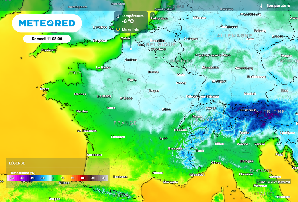 Températures glaciales relevées ce matin sur le nord de la France.