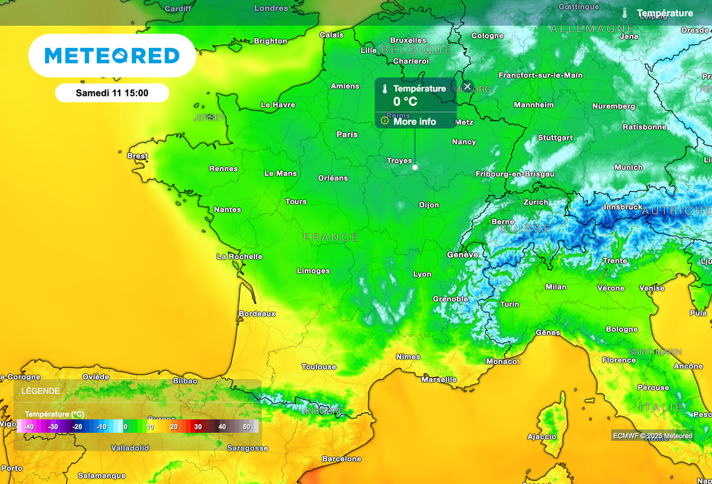 Des températures encore plus froides prévues cet après-midi. La masse d'air d'origine polaire gagne le sud de la France.