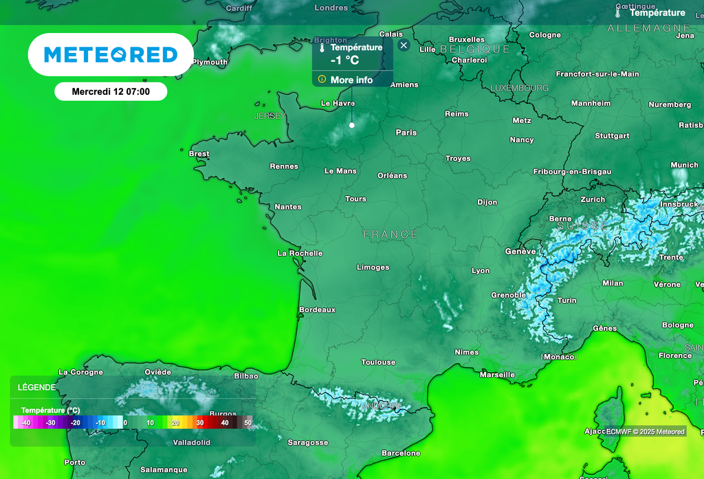 Quelques petites gelées demain matin dès les premières hauteurs en Normandie.