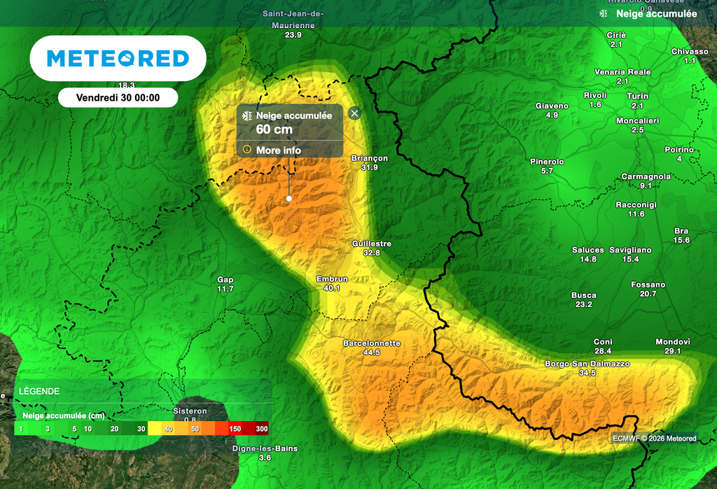 D'importantes chutes de neige attendues sur les Alpes du Sud ce mercredi ! D'importantes chutes de neige attendues sur les Alpes du Sud ce mercredi !