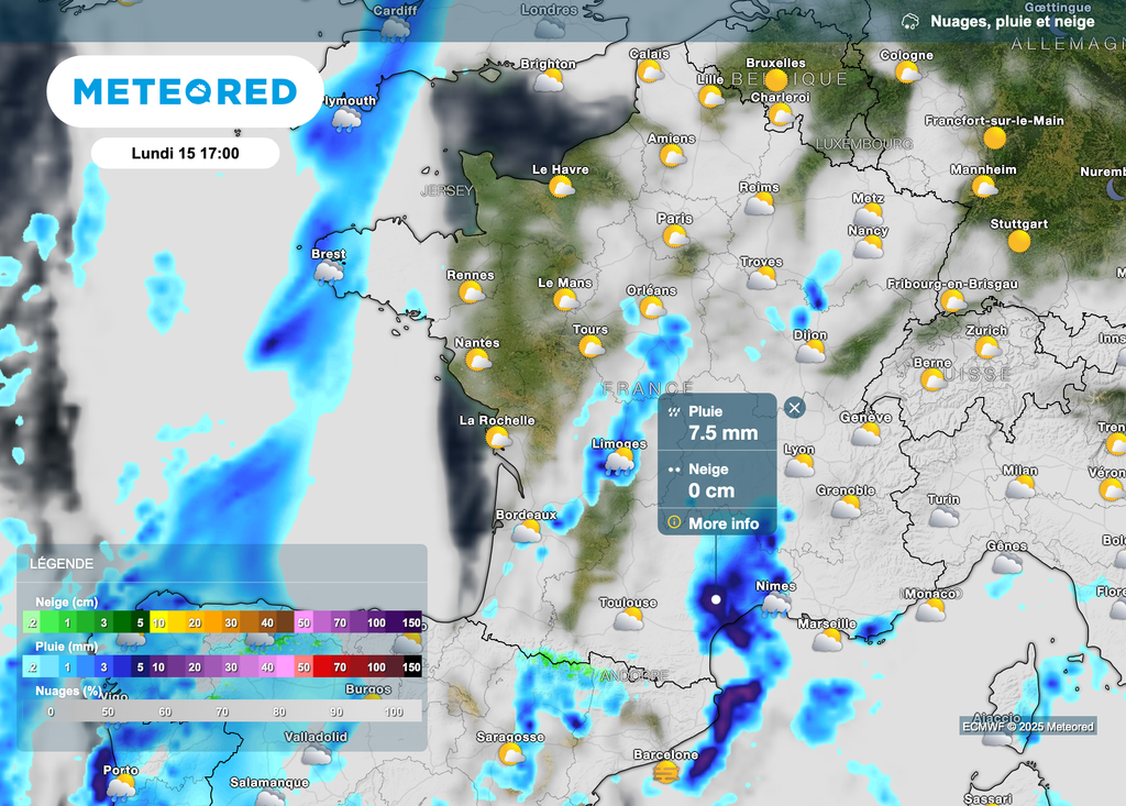 Renforcement des pluies au fil des heures sur le Languedoc-Roussillon. Renforcement des pluies au fil des heures sur le Languedoc-Roussillon.