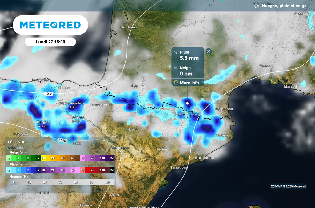 Des orages parfois forts attendus cet après-midi sur les Pyrénées.