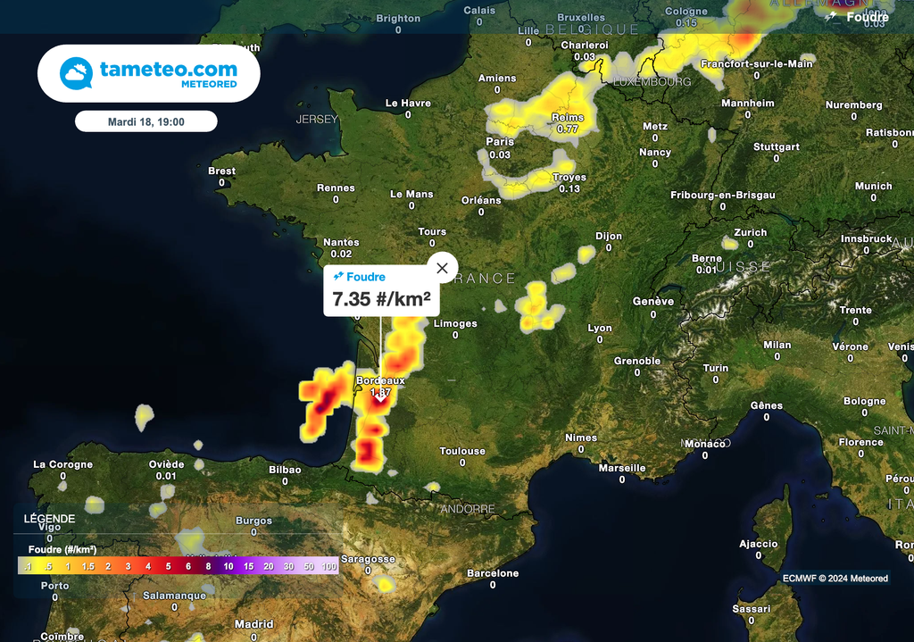 Violents orages attendus ce mardi soir en région Nouvelle-Aquitaine ! Violents orages attendus ce mardi soir en région Nouvelle-Aquitaine !