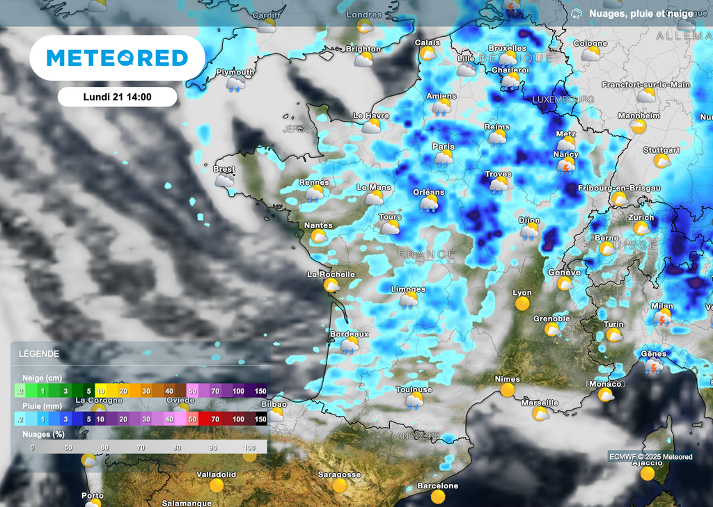 Temps très perturbé sur une grande partie du pays.