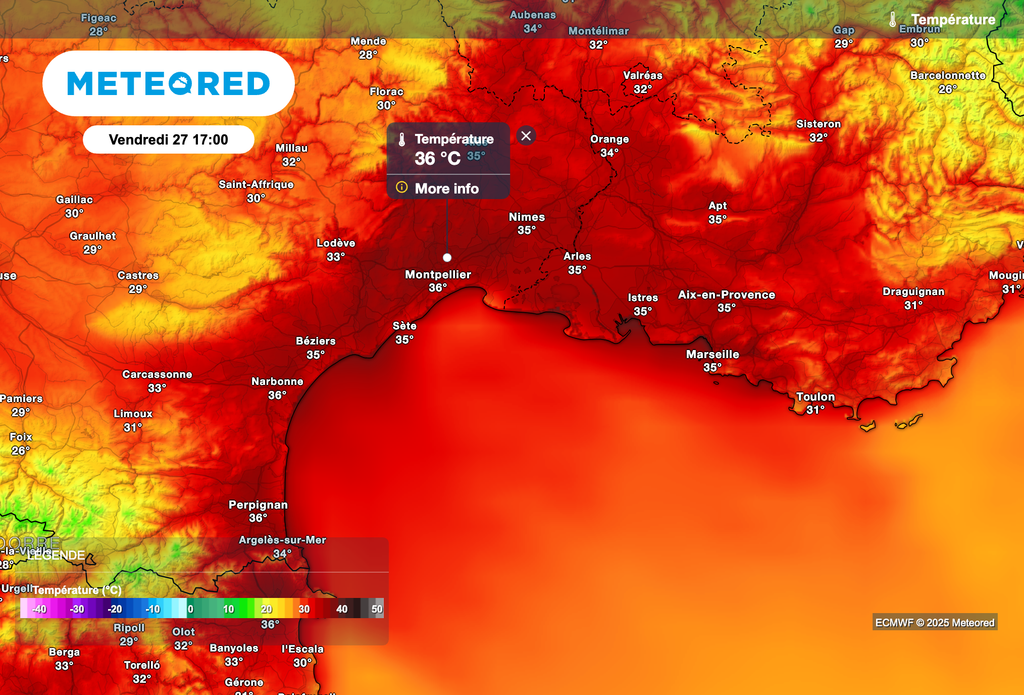 Températures caniculaires près de la Méditerranée !