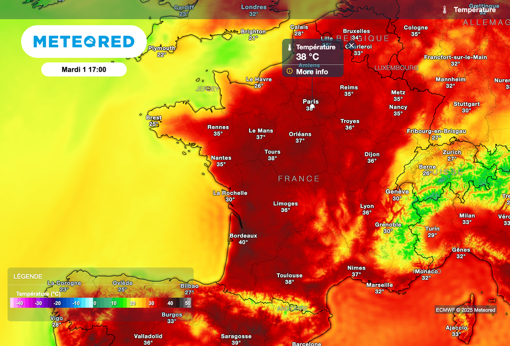 Près de 40 degrés en début de semaine prochaine sur le nord du pays.