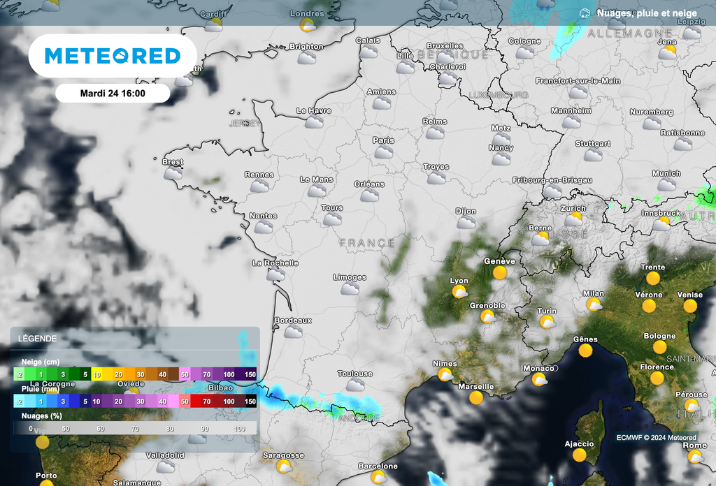 Météo plus ensoleillée ce mardi dans le sud-est de la France.