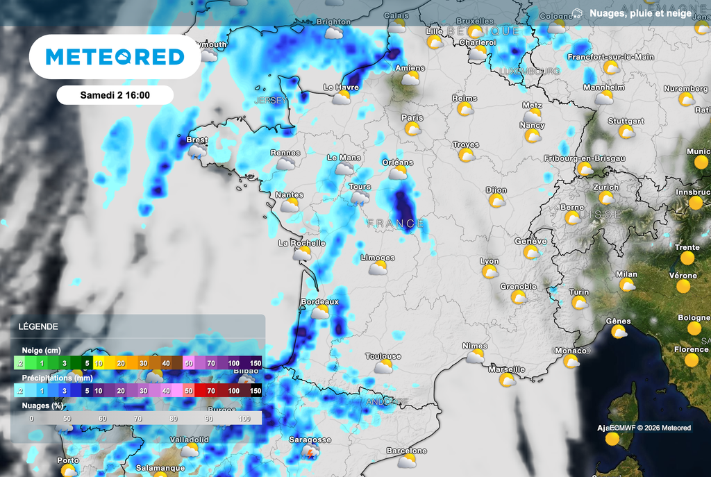 Des orages plus forts attendus samedi après-midi dans le sud-ouest de la France.