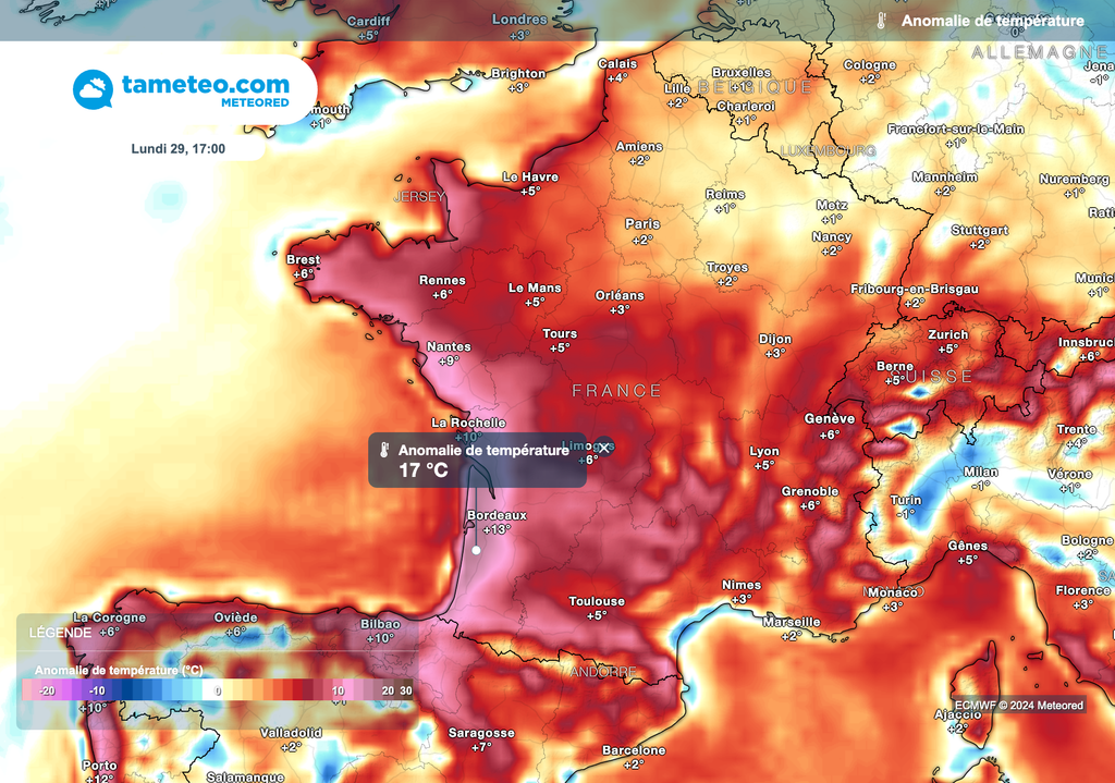 Les températures maximales cet après-midi seront parfois 15 degrés supérieures aux normales de saison.