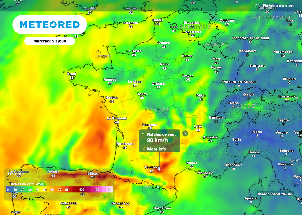 Très fort vent d'autan ce mercredi.