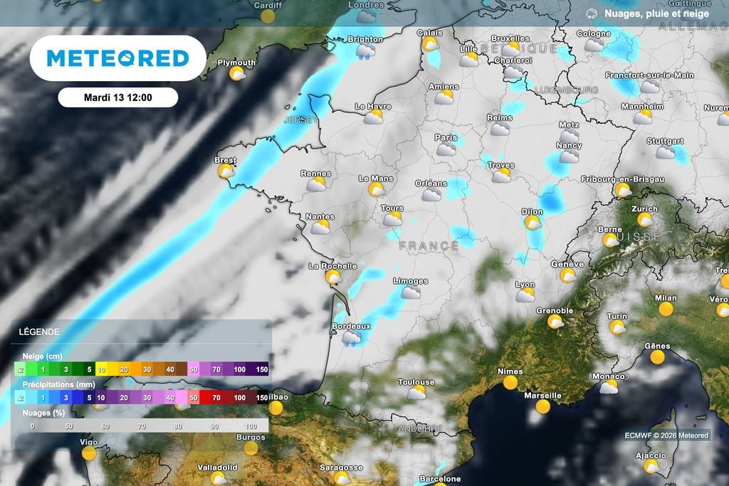Arrivée d'une perturbation de faible activité ce mardi. Arrivée d'une perturbation de faible activité ce mardi.