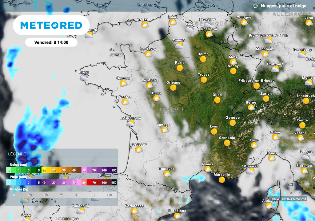 Météo plus ensoleillée au sud de la Loire ce vendredi.
