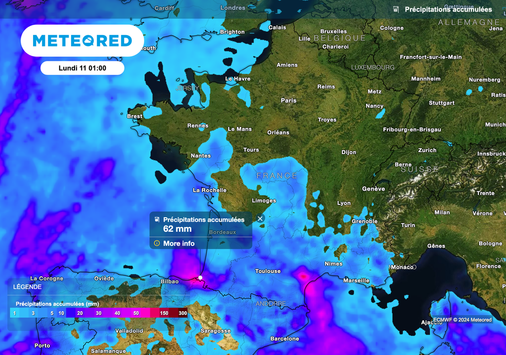 Pluies plus soutenues au cours des prochains jours sur le Pays basque.